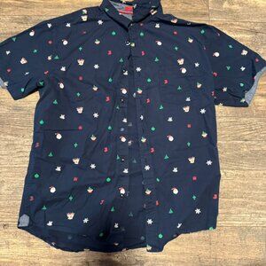 Mens Christmas Button Down Shirt